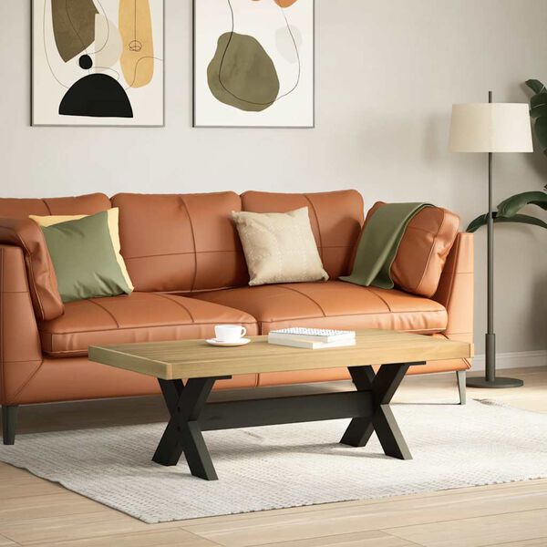 vidaXL sófaborð NOAIN X-laga fætur 120x60x40 cm gegnheil viðarfura