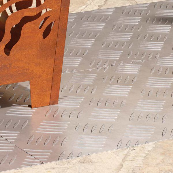 vidaXL Stigaplata R&eacute;tthyrningur 4 pcs Silfur 80 x 40 cm &Aacute;l