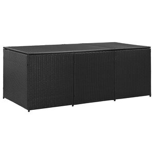 vidaXL Geymslukassi fyrir Gar&eth; Polyrattan 180x90x70 cm Svartur