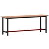 vidaXL Vinnubekkur 220x55x81,5 cm Gegnheilt Beyki og M&aacute;lmur