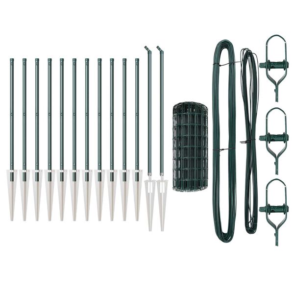 vidaXL Gir&eth;ing me&eth; p&oacute;st Gr&aelig;nn 0,8 x 25 m St&aacute;l