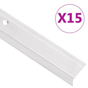 vidaXL Stiga T&aacute;nef &iacute; L-formi 15 stk &Aacute;l 90 cm Silfurlitu&eth;