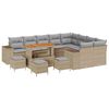 vidaXL Gar&eth;s&oacute;fa sett me&eth; p&uacute;&eth;i 13 pcs Drapplita&eth;ur p&oacute;l&yacute;rattan