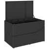 vidaXL samanbrjótanlegur sólstóll með púða og geymslu Black Pólýrattan