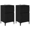 vidaXL Noat&ouml;flu sk&aacute;pur me&eth; sk&uacute;ffu 2 pcs Svartur Eik 40 x 35 x 70 cm