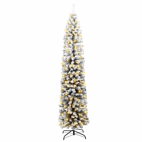 vidaXL Gervi j&oacute;latr&eacute; me&eth; 300 LED Gr&aelig;nn 180 cm PVC, st&aacute;l og plast