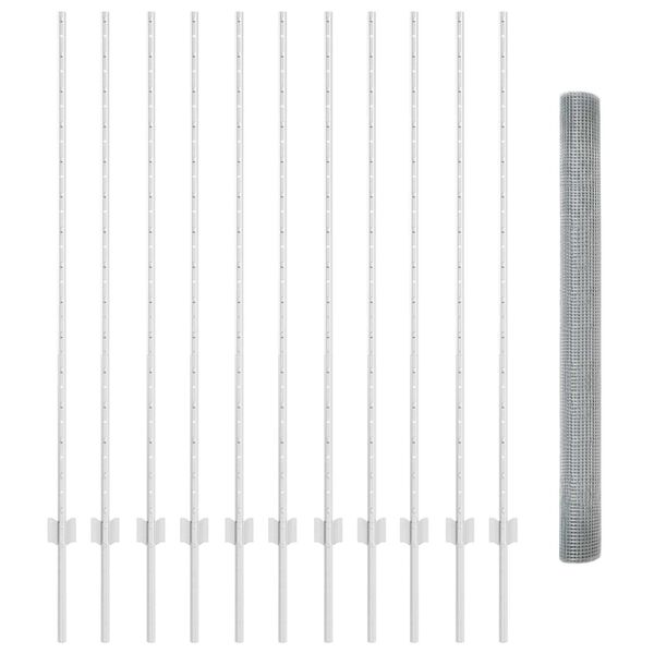 vidaXL Gir&eth;ing me&eth; p&oacute;st Silfur 1,4 x 25 m St&aacute;l