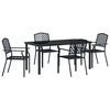 vidaXL Gar&eth;ur bor&eth;sett 5 pcs Antras&iacute;t Dufth&uacute;&eth;a&eth; st&aacute;l