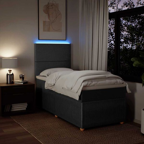 vidaXL H&oacute;lfa&eth; Springr&uacute;m D&ouml;kkgr&aacute;tt 100x200 cm Tauefni