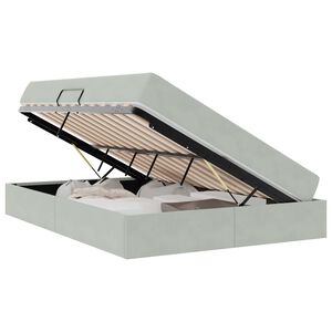 vidaXL R&uacute;m me&eth; geymslur&yacute;mi og d&yacute;nu Lj&oacute;sgr&aacute;r 140 x 190 cm Flauel