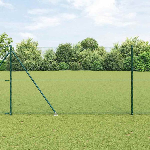 vidaXL Gir&eth;ingarp&oacute;stur Gr&aelig;nn 10 x 1,6 m (13 mm net) St&aacute;l og PVC