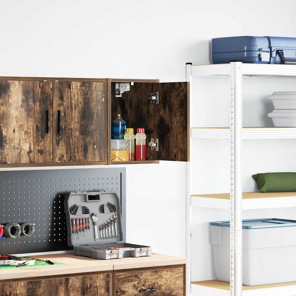 vidaXL bílskúrsveggskápur Reykt eikarviður