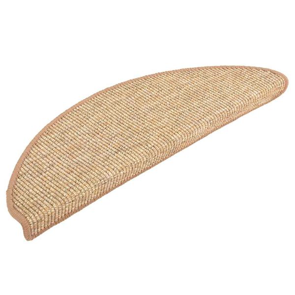 vidaXL Stigamottur 15 stk 56x17x3 cm lj&oacute;sbr&uacute;nar h&aacute;lfhringlaga