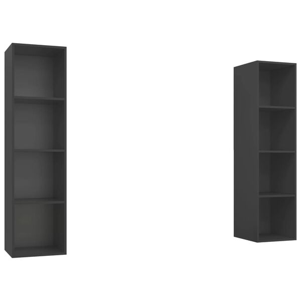 vidaXL Veggfestir Sj&oacute;nvarpssk&aacute;par 2 stk. Gr&aacute;tt Samsettur Vi&eth;ur