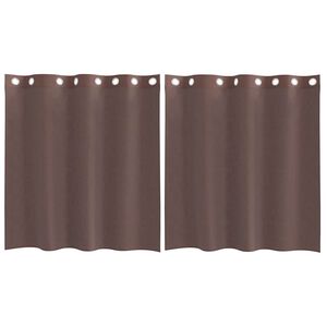 vidaXL Voile Gluggatj&ouml;ld me&eth; Grommets 2 stk Br&uacute;n 140x140 cm