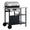 vidaXL Gasgrill me&eth; 3ja Laga Hli&eth;arbor&eth;i Svart og Silfur