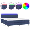 vidaXL H&oacute;lfa&eth; Springr&uacute;m me&eth; D&yacute;nu&LED Bl&aacute;r 160x200cm Tauefni
