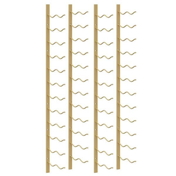 vidaXL Vegghengdur V&iacute;nrekki fyrir 24 Fl&ouml;skur 2 stk. Gyllt J&aacute;rn