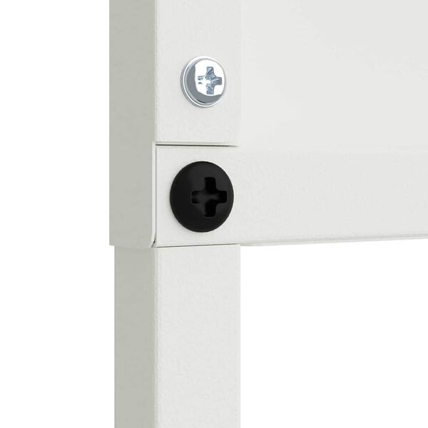 vidaXL Gar&eth;s b&uacute;na&eth; skj&aacute;r &Uacute;tskur&eth;ur Hv&iacute;tt 50 x 140 cm Kalt r&uacute;lla&eth; st&aacute;l