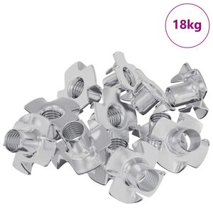 vidaXL Pronged T-nut 7200 pcs Silfur M6 mm St&aacute;l