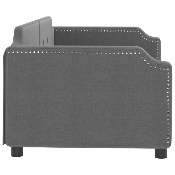 vidaXL Svefns&oacute;fi D&ouml;kkgr&aacute;r 90x200 cm Efnis&aacute;kl&aelig;&eth;i