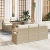 vidaXL Gar&eth;s&oacute;fa sett me&eth; p&uacute;&eth;i 6 pcs Drapplita&eth;ur Poly rattan