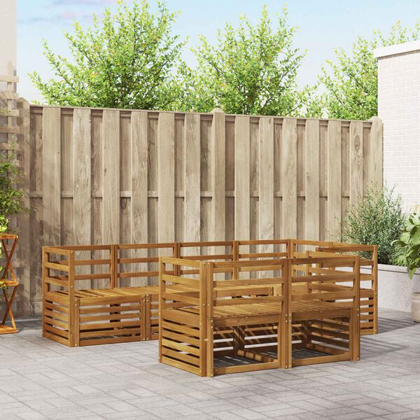 vidaXL S&oacute;fasett 7 pcs N&aacute;tt&uacute;rulegur Hrein akas&iacute;utr&eacute;