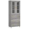 vidaXL H&aacute;r Sk&aacute;pur Gr&aacute;r Sonoma 69,5x34x180 cm Samsettur Vi&eth;ur