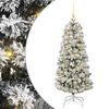 vidaXL Gervi hengdu j&oacute;latr&eacute; me&eth; 150 LED Gr&aelig;nn og hv&iacute;tur 120 cm