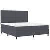 vidaXL LED Box Spring R&uacute;m D&ouml;kk gr&aacute;tt og hv&iacute;tt 180 x 200 cm