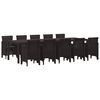 vidaXL Gar&eth;ur bor&eth;sett me&eth; p&uacute;&eth;i 11 pcs Br&uacute;nn og antr&aacute;s&iacute;t Rattan