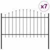 vidaXL Gar&eth;hefti 7 pcs Gr&aacute;r 170 x 140 cm Dufth&uacute;&eth;a&eth; st&aacute;l