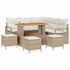 vidaXL Gar&eth;s&oacute;fa sett me&eth; p&uacute;&eth;i 9 pcs Drapplita&eth;ur p&oacute;l&yacute;rattan