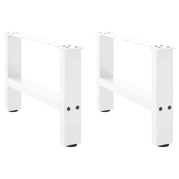 vidaXL kaffibor&eth;sf&aelig;tur hv&iacute;tir 2 stk. 50x(30-31) cm st&aacute;l