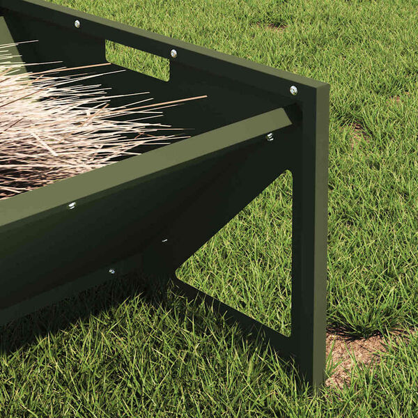 vidaXL Fóðrunartröð fyrir búfé Olífugrænn 108 x 50 x 28 cm