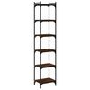 vidaXL B&oacute;kahilla me&eth; 6 Hillum Br&uacute;n Eik 40x30x188 cm Samsettur Vi&eth;ur