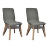 241153 vidaXL Dining Chairs 2 pcs Light Grey Fabric and Solid Oak Wood