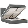 vidaXL Ottoman r&uacute;m me&eth; d&yacute;nu & LED d&ouml;kkgr&aacute;um 140x190 cm Efni