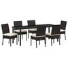 vidaXL Gar&eth;ur bor&eth;sett 7 pcs Svartur Dufth&uacute;&eth;a&eth; st&aacute;l