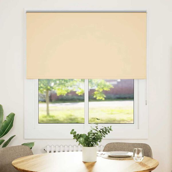 vidaXL R&uacute;llugard&iacute;nur Blackout Beige 140x150 cm Efni Breidd 136,6 cm