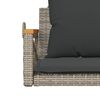 vidaXL Rólubekkur með Sessum Grátt 63x62x40 cm Pólýrattan