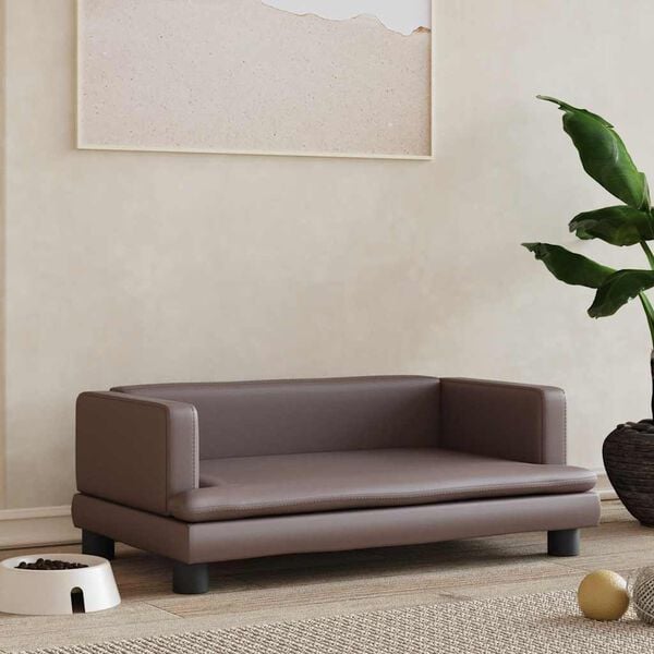 vidaXL Hundab&aelig;li Br&uacute;nt 80x45x30 cm Le&eth;url&iacute;ki