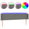 vidaXL LED h&ouml;fu&eth;gafl D&ouml;kkgr&aacute;tt 163x16x78/88 cm Efni