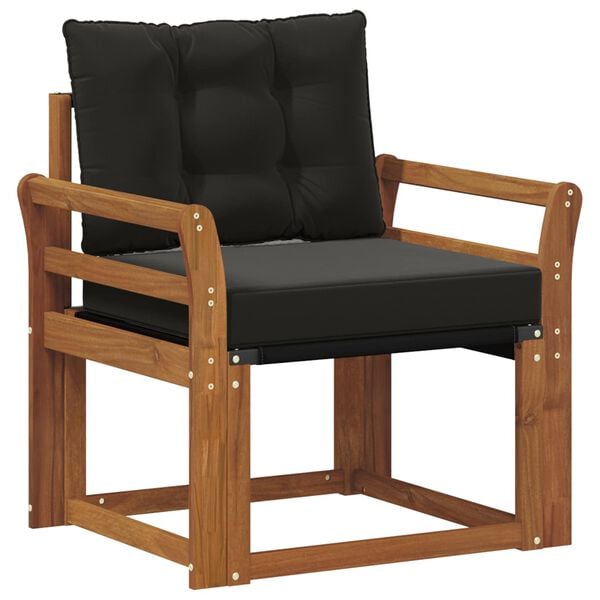 vidaXL 2 Stykki &Uacute;ti s&oacute;fasett Fast Acacia tr&eacute; og Textilene N&aacute;tt&uacute;rulegur