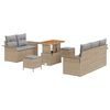 vidaXL Gar&eth;s&oacute;fa sett me&eth; p&uacute;&eth;i me&eth; geymslu 8 pcs Beige og lj&oacute;sgr&aacute;r