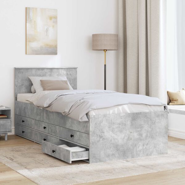 vidaXL Dey&eth;faram me&eth; sk&uacute;ffu Steinsteypta gr&aacute; og svart 100 x 200 cm