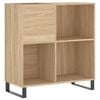 vidaXL Pl&ouml;tusk&aacute;pur Sonoma Eik 84,5x38x89 cm Samsettur Vi&eth;ur