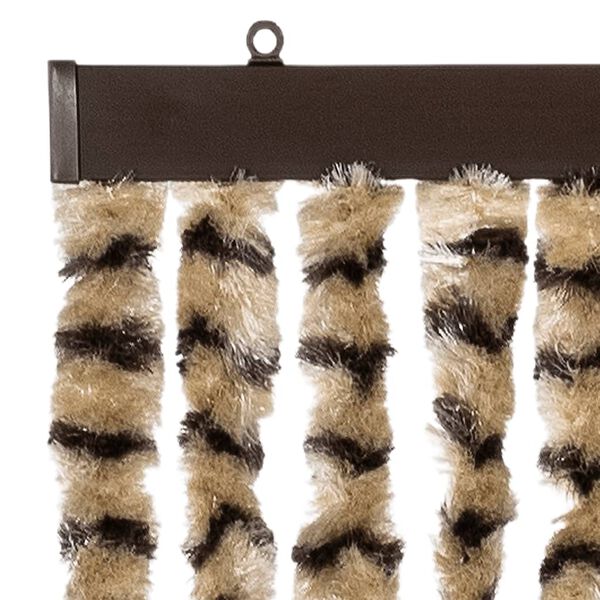 vidaXL Skord&yacute;ratjald Drapplita&eth; og Br&uacute;nt 90x220 cm Chenille