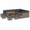 vidaXL Gar&eth;s&oacute;fa sett me&eth; p&uacute;&eth;i 13 pcs Gr&aacute;r p&oacute;l&yacute;rattan
