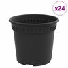 vidaXL R&uacute;n bl&oacute;mapotta 24 pcs Svartur &Oslash; 15 x 12 cm Plast